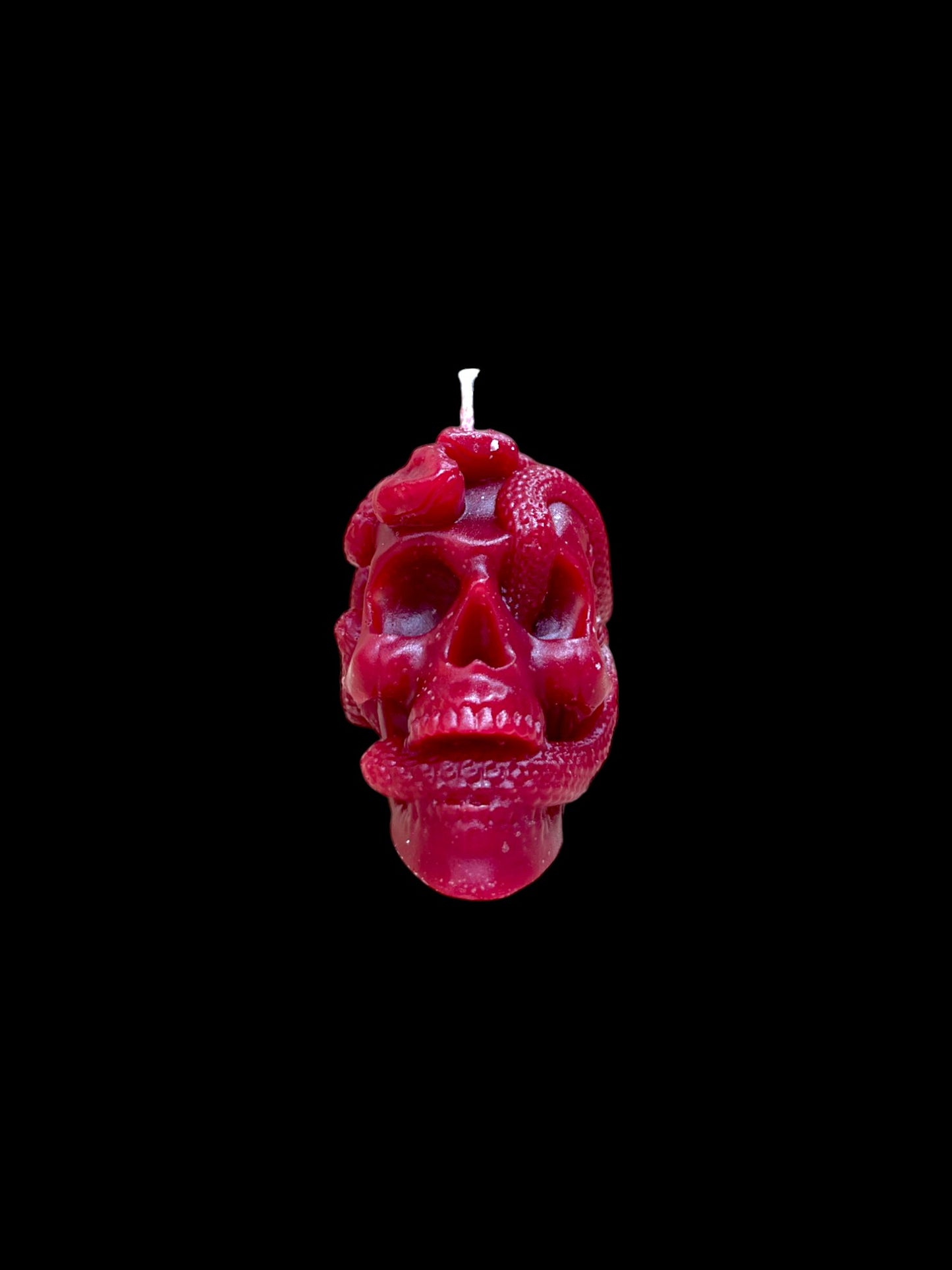 TESCHIO ATTRAVERSATO DA SERPENTI rosso