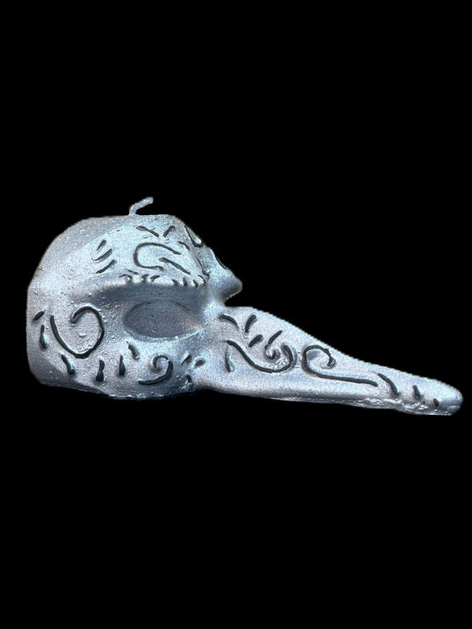 MASCHERA DEL MEDICO DELLA PESTE argento