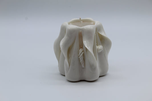 White "classic" carved candle