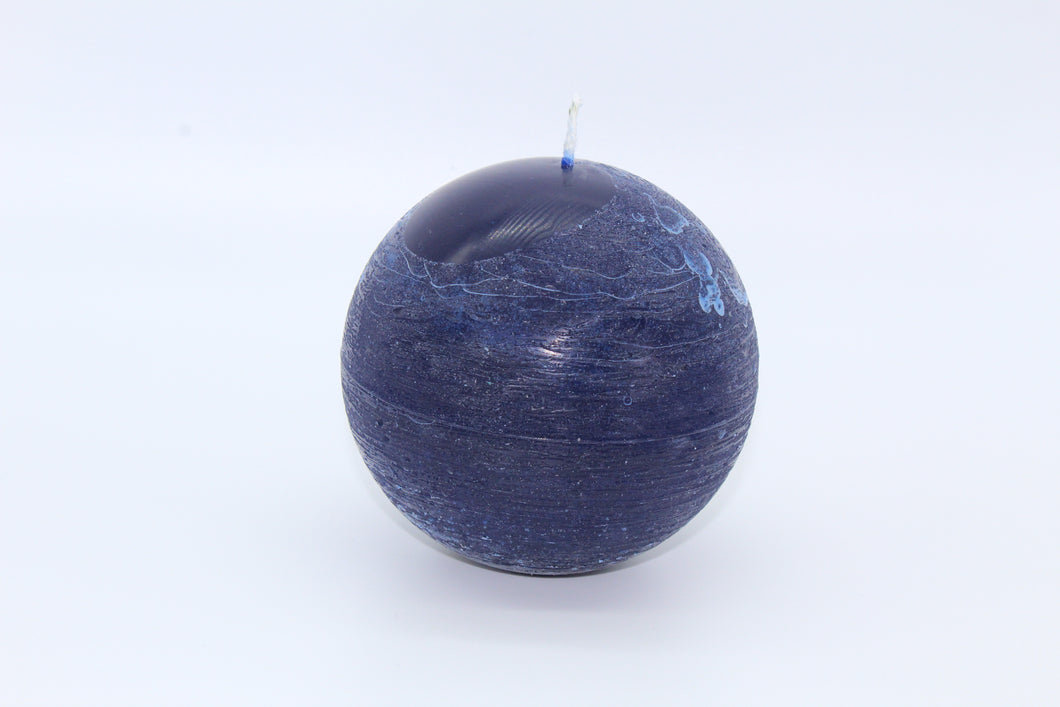 Candela effetto grezzo a sfera blu