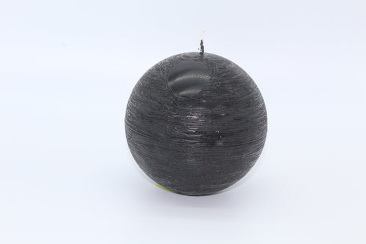 Black sphere rough effect candle