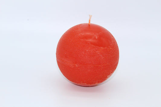 Orange ball rough effect candle