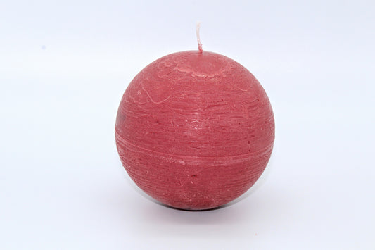 Pink sphere rough effect candle