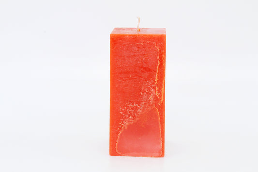 Orange squared raw effect candle