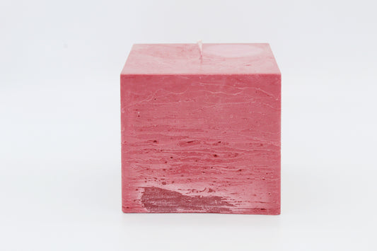 Pink square rough effect candle