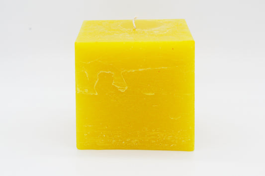 Yellow square rough effect candle