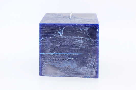 Blue square rough effect candle