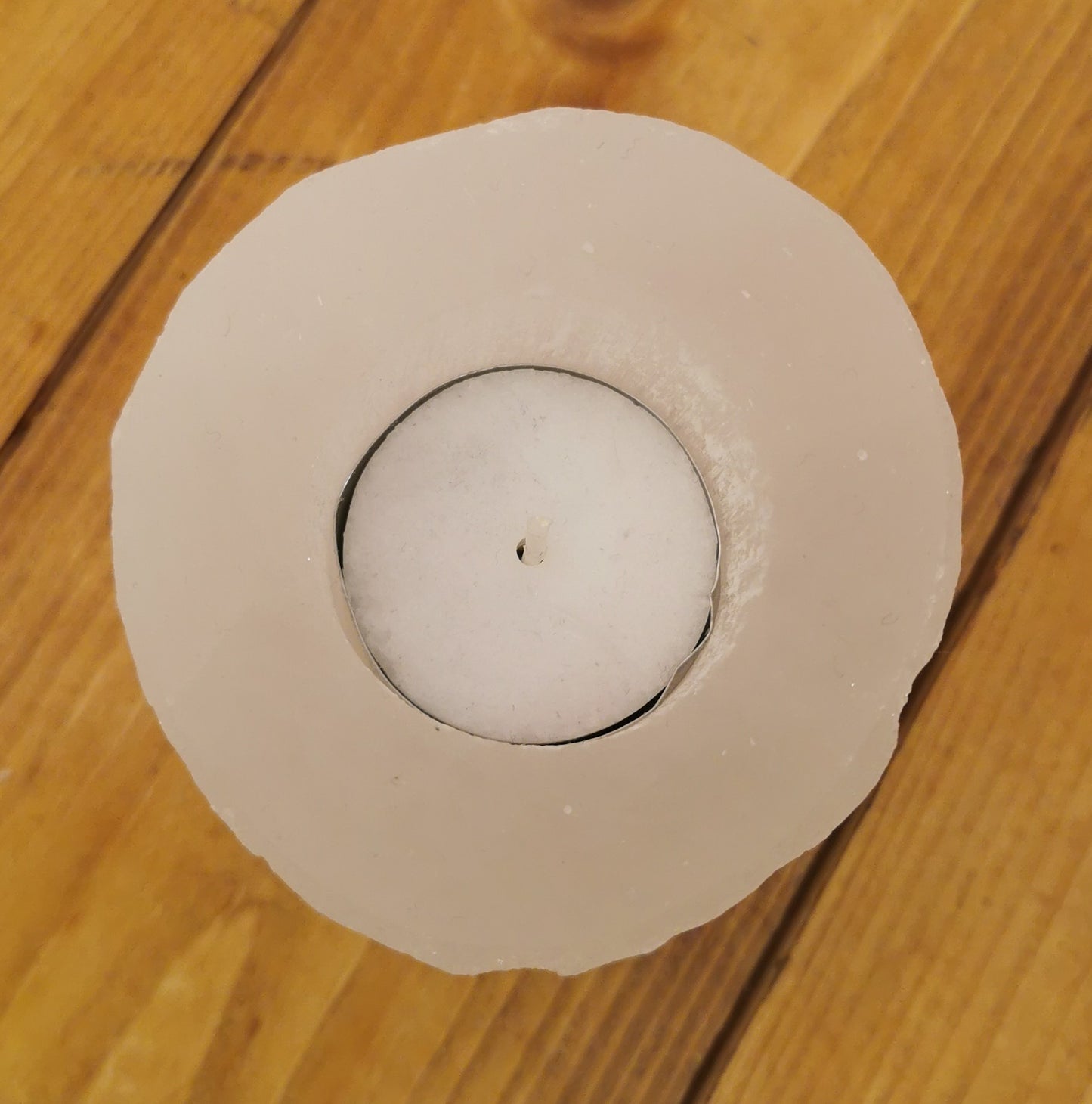 Selenite tealight holder h 8 cm