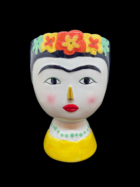 Gelbe Frida-Kahlo-Vase