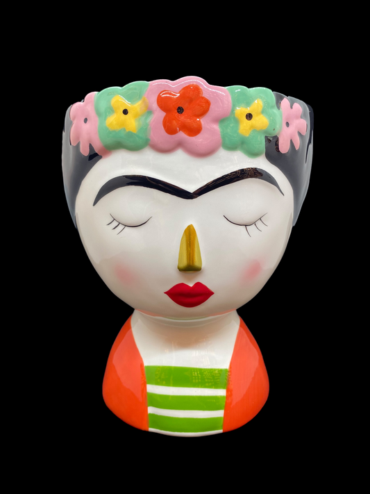 Orange Frida Kahlo vase